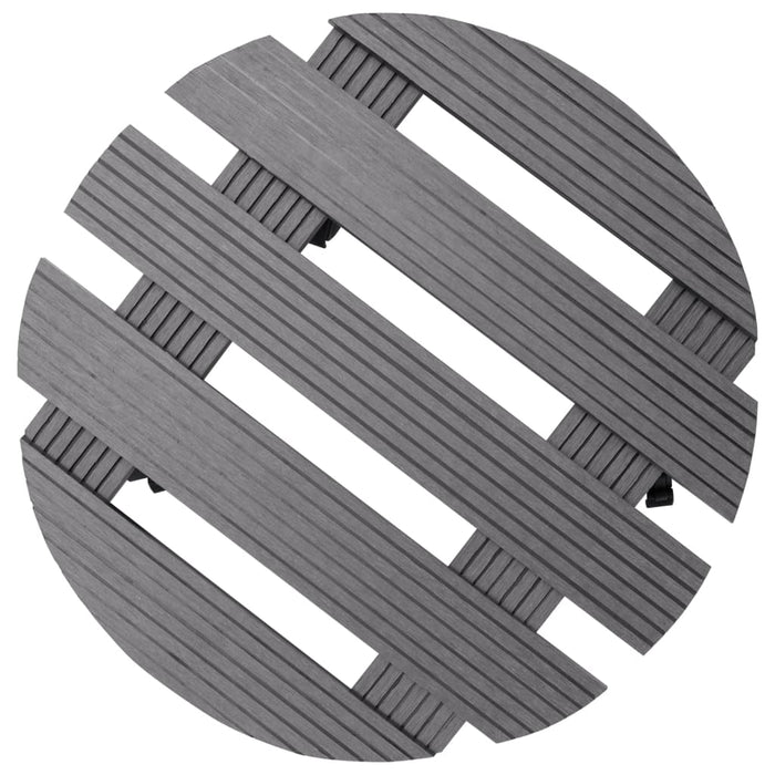 Suporturi de plante cu role, 2 buc., gri, Ø30x7,5 cm, WPC - WALTI WALTI