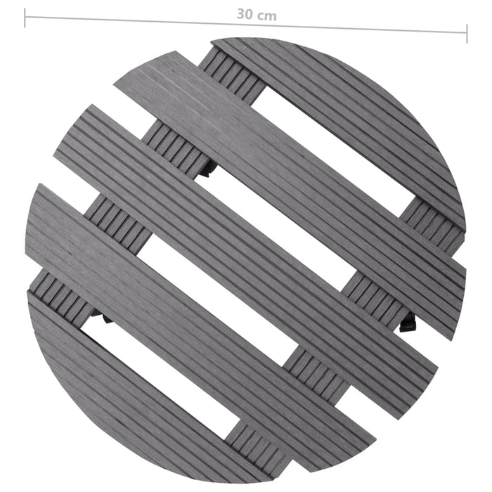 Suporturi de plante cu role, 2 buc., gri, Ø30x7,5 cm, WPC - WALTI WALTI