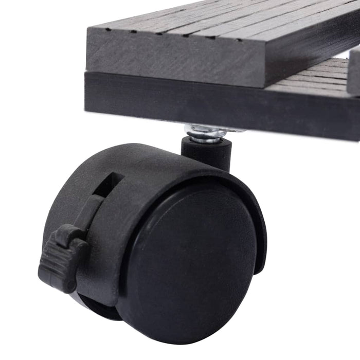 Suporturi de plante cu role, 2 buc., gri, 30x30x7,5 cm, WPC - WALTI WALTI
