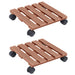 Suporturi de plante cu role, 2 buc., maro, 30x30x7,5 cm, WPC - WALTI WALTI