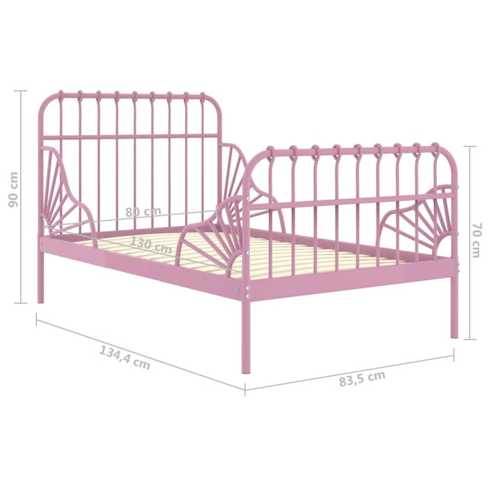 Cadru de pat extensibil, roz, metal, 80x130/200 cm - WALTI WALTI