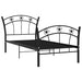 Cadru de pat, cu model de fotbal, negru, 90x200 cm, metal - WALTI WALTI