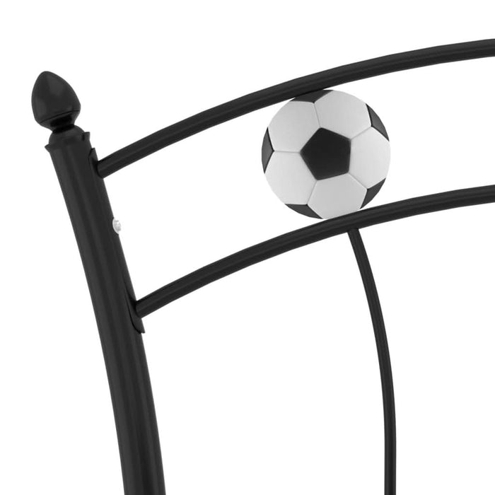 Cadru de pat, cu model de fotbal, negru, 90x200 cm, metal - WALTI WALTI