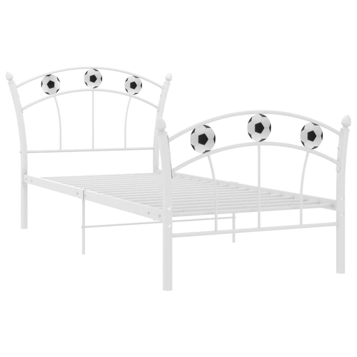 Cadru de pat, cu model de fotbal, alb, 90 x 200 cm, metal WALTI