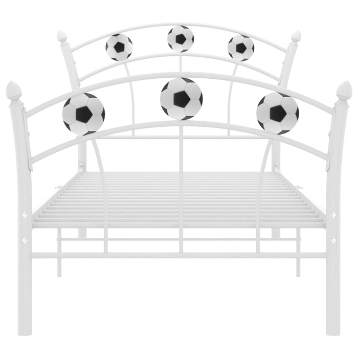 Cadru de pat, cu model de fotbal, alb, 90 x 200 cm, metal WALTI