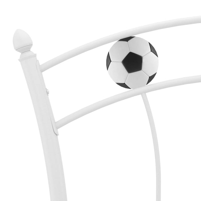 Cadru de pat, cu model de fotbal, alb, 90 x 200 cm, metal WALTI