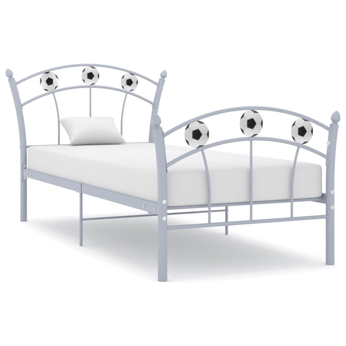Cadru de pat, cu model de fotbal, gri, 90 x 200 cm, metal - WALTI WALTI