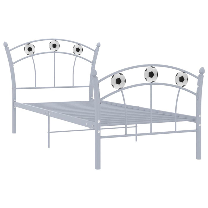 Cadru de pat, cu model de fotbal, gri, 90 x 200 cm, metal - WALTI WALTI