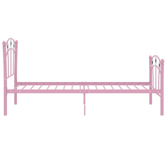 Cadru de pat, cu model de fotbal, roz, 90 x 200 cm, metal - WALTI WALTI