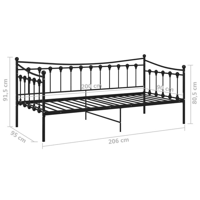 Cadru de pat canapea, negru, 90x200 cm, metal - WALTI WALTI