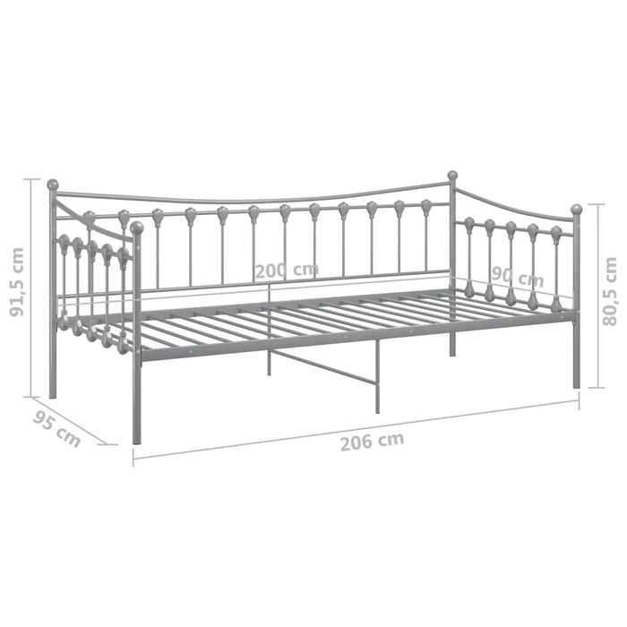 Cadru pat canapea, gri, 90x200 cm, metal - WALTI WALTI