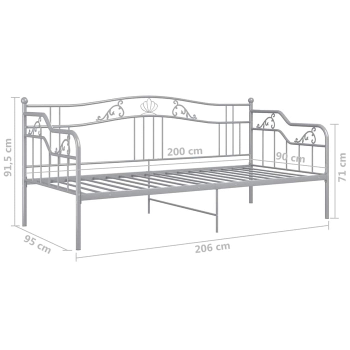 Cadru pat canapea, gri, 90x200 cm, metal WALTI