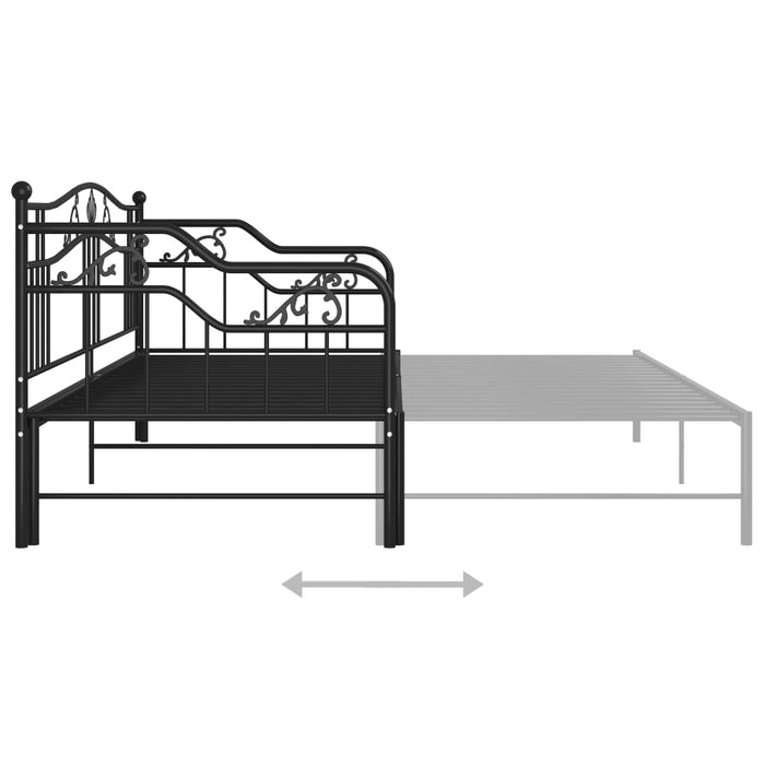 Cadru pat canapea extensibilă, negru, 90x200 cm, metal - WALTI WALTI