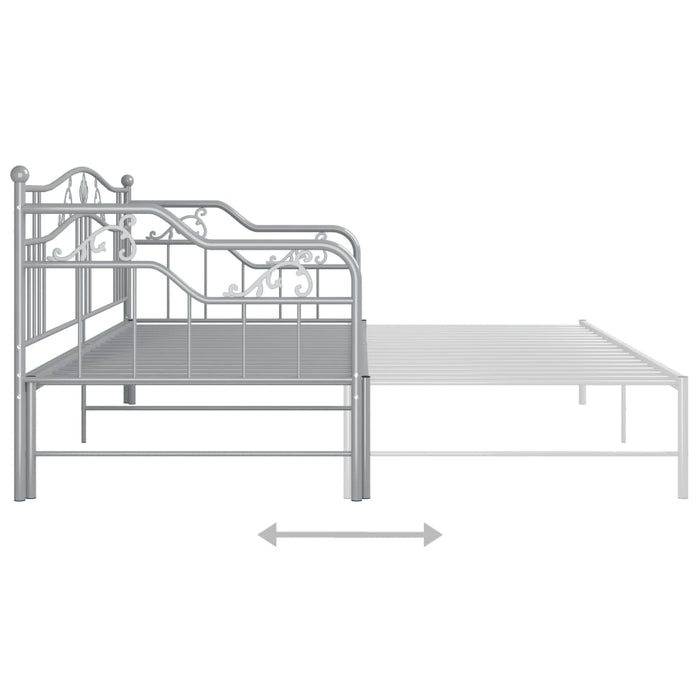 Cadru pat canapea extensibilă, gri, 90x200 cm, metal WALTI