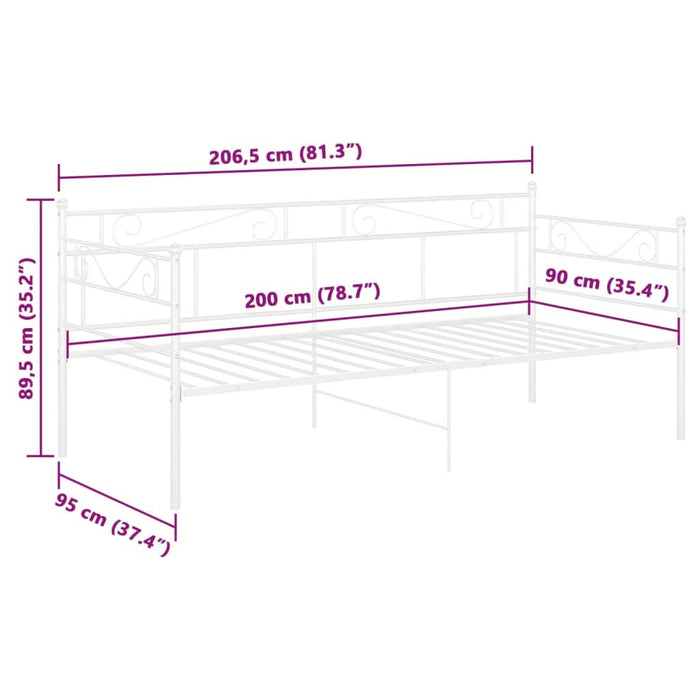 Cadru pat canapea, alb, 90x200 cm, metal - WALTI WALTI