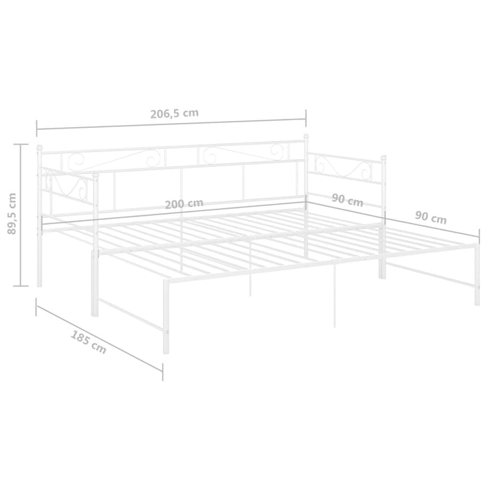 Cadru canapea extensibilă, alb, 90x200 cm, metal WALTI