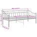 Cadru pat canapea, gri, 90x200 cm, metal - WALTI WALTI