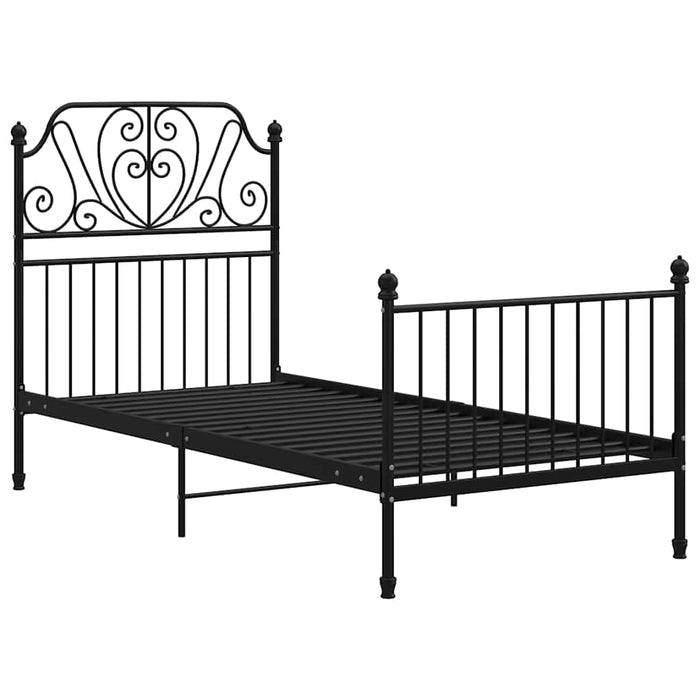 Cadru de pat, negru, 90x200 cm, metal WALTI