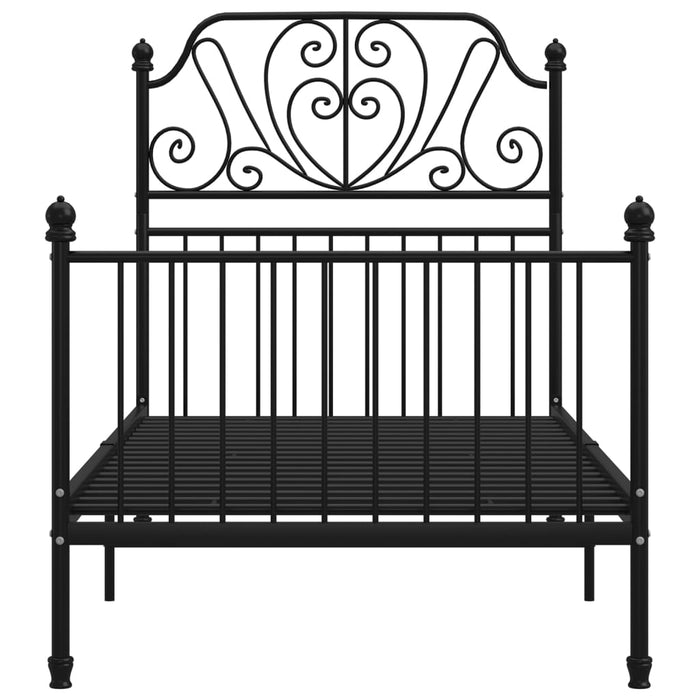 Cadru de pat, negru, 90x200 cm, metal WALTI