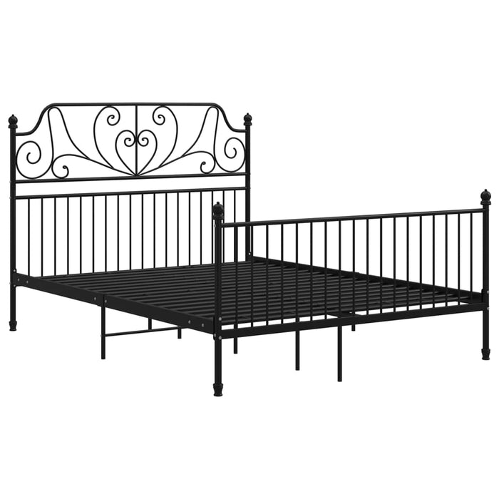 Cadru de pat, negru, 160x200 cm, metal WALTI
