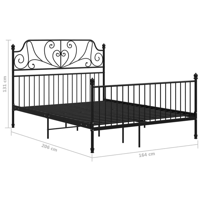 Cadru de pat, negru, 160x200 cm, metal WALTI