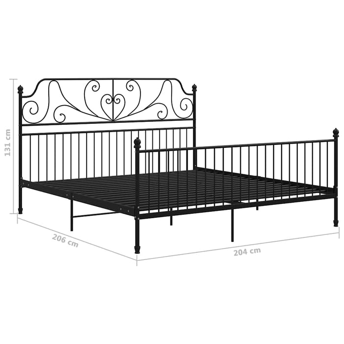Cadru de pat, negru, 200x200 cm, metal - WALTI WALTI