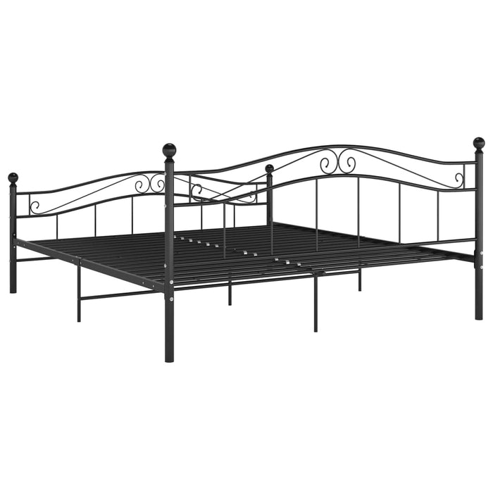 Cadru de pat, negru, 140x200 cm, metal WALTI