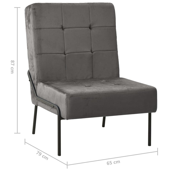 Scaun de relaxare, gri închis, 65x79x87 cm, catifea - WALTI WALTI
