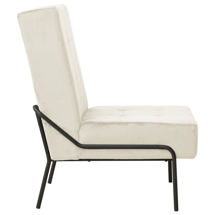Scaun de relaxare, 65x79x87 cm, alb crem, catifea - WALTI WALTI