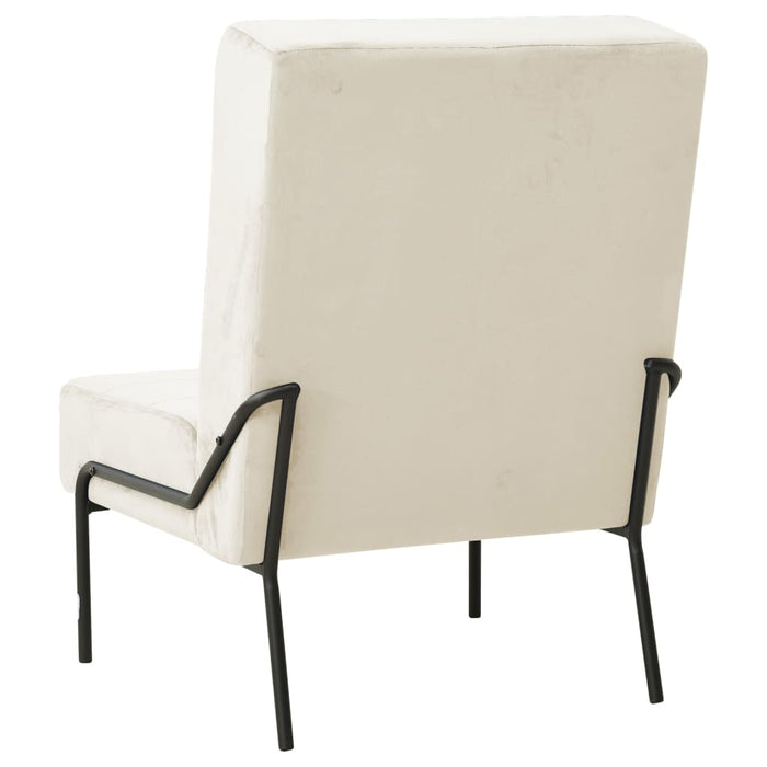 Scaun de relaxare, 65x79x87 cm, alb crem, catifea - WALTI WALTI