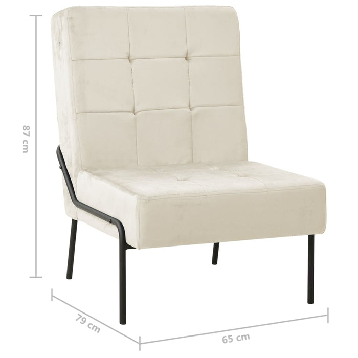 Scaun de relaxare, 65x79x87 cm, alb crem, catifea - WALTI WALTI