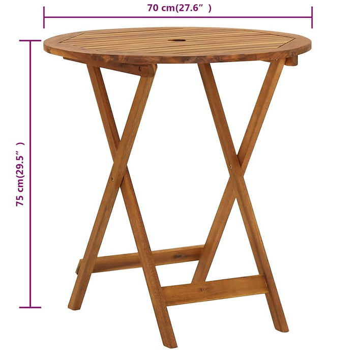 Masă de grădină pliabilă, 70 cm, lemn masiv de acacia - WALTI WALTI