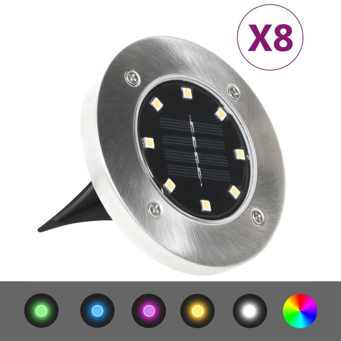 Lămpi solare pentru sol, 8 buc., cu LED-uri RGB, colorate - WALTI WALTI