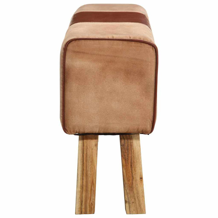 Bancă Bok gimnastică maro 160 cm piele naturală/lemn acacia - WALTI WALTI