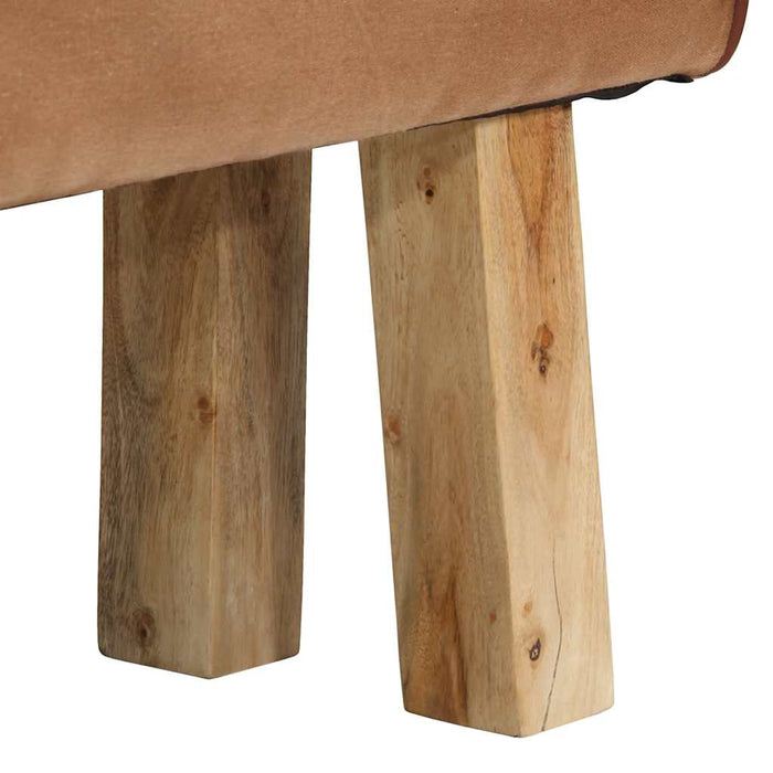 Bancă Bok gimnastică maro 160 cm piele naturală/lemn acacia - WALTI WALTI