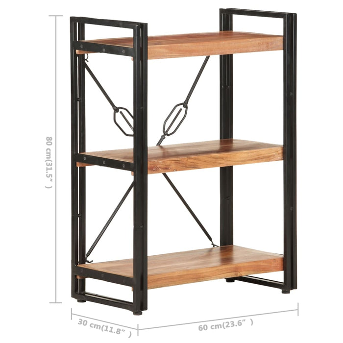 Bibliotecă cu 3 rafturi, 60x30x80 cm, lemn masiv de acacia - WALTI WALTI