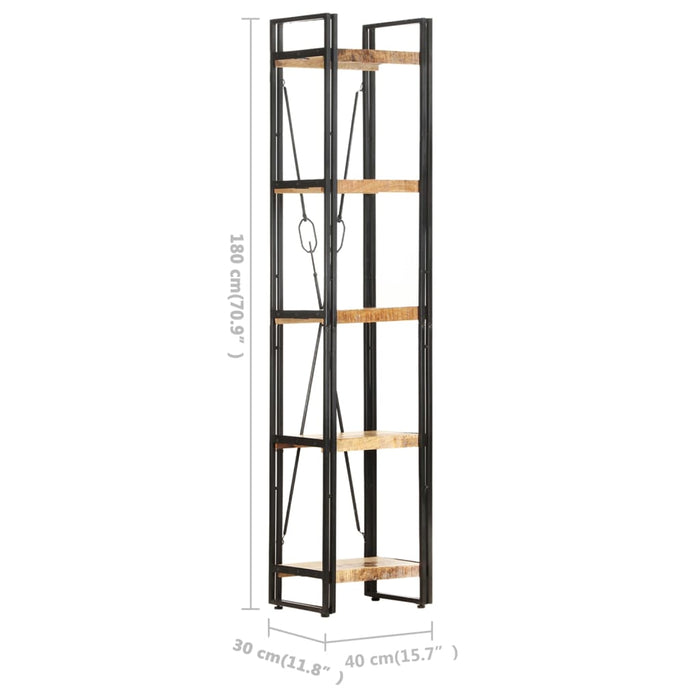 Bibliotecă cu 5 rafturi, 40x30x180 cm, lemn masiv mango - WALTI WALTI