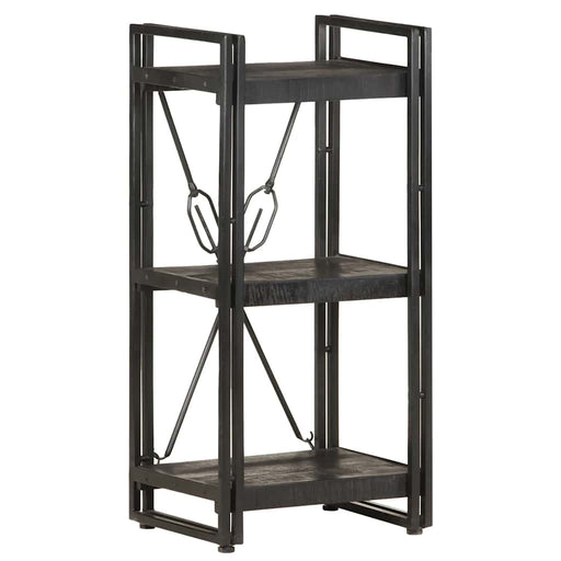 Bibliotecă cu 3 rafturi, negru, 40x30x80 cm, lemn masiv mango - WALTI WALTI