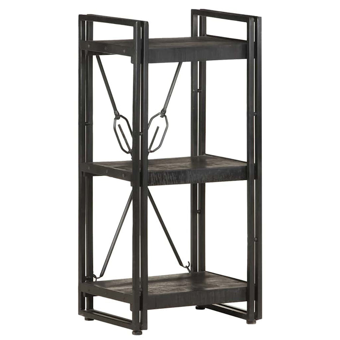 Bibliotecă cu 3 rafturi, negru, 40x30x80 cm, lemn masiv mango - WALTI WALTI