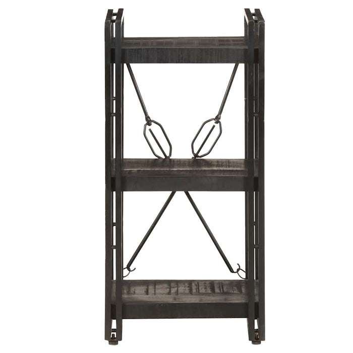 Bibliotecă cu 3 rafturi, negru, 40x30x80 cm, lemn masiv mango - WALTI WALTI