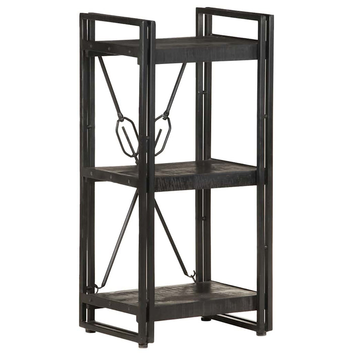 Bibliotecă cu 3 rafturi, negru, 40x30x80 cm, lemn masiv mango - WALTI WALTI