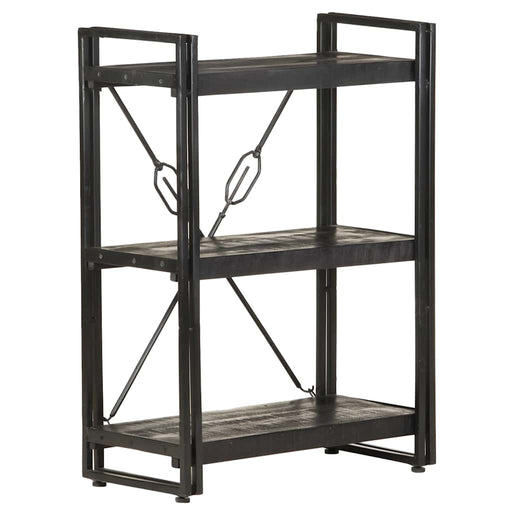 Bibliotecă cu 3 rafturi, negru, 60x30x80 cm, lemn masiv mango - WALTI WALTI