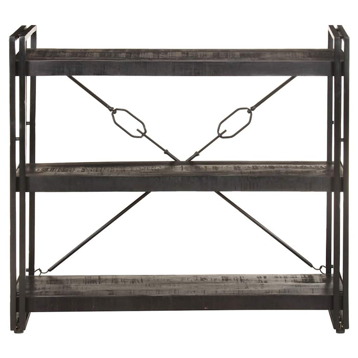 Bibliotecă cu 3 rafturi, negru, 90x30x80 cm, lemn masiv mango WALTI