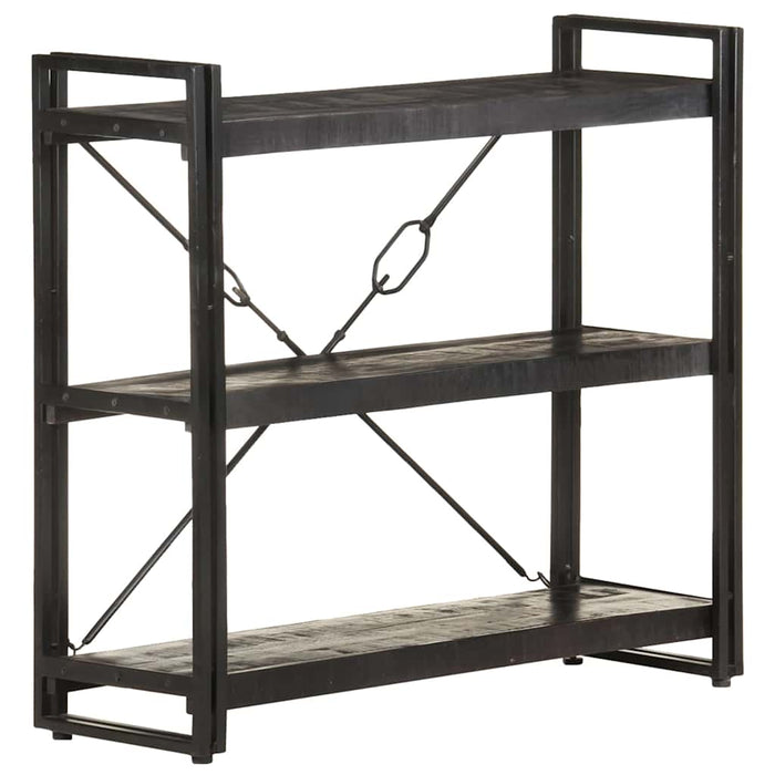 Bibliotecă cu 3 rafturi, negru, 90x30x80 cm, lemn masiv mango WALTI