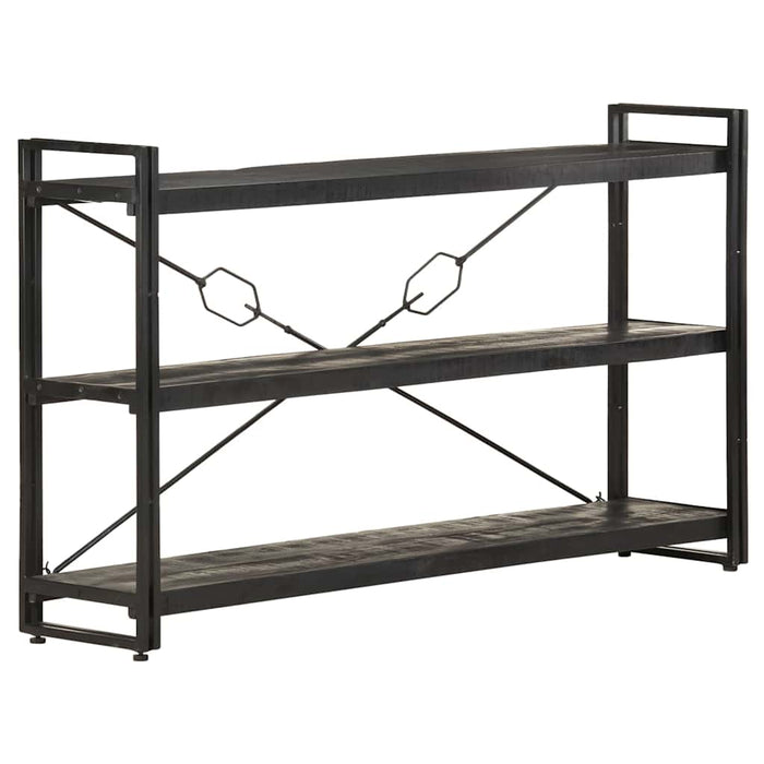 Bibliotecă cu 3 rafturi, negru, 140x30x80 cm, lemn masiv mango WALTI