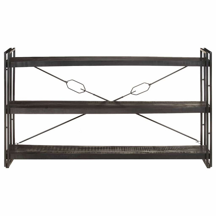 Bibliotecă cu 3 rafturi, negru, 140x30x80 cm, lemn masiv mango WALTI