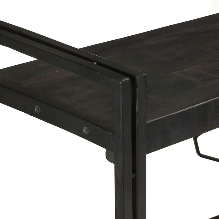 Bibliotecă cu 3 rafturi, negru, 140x30x80 cm, lemn masiv mango WALTI
