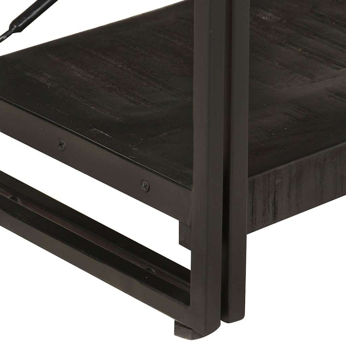 Bibliotecă cu 3 rafturi, negru, 140x30x80 cm, lemn masiv mango WALTI