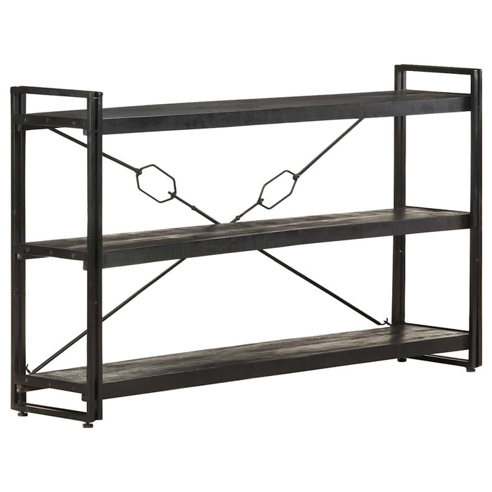 Bibliotecă cu 3 rafturi, negru, 140x30x80 cm, lemn masiv mango WALTI