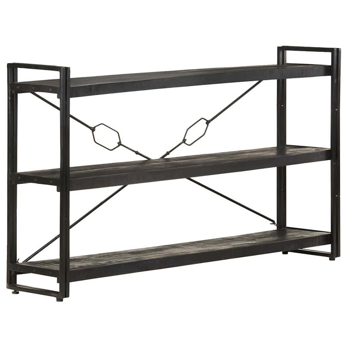 Bibliotecă cu 3 rafturi, negru, 140x30x80 cm, lemn masiv mango WALTI